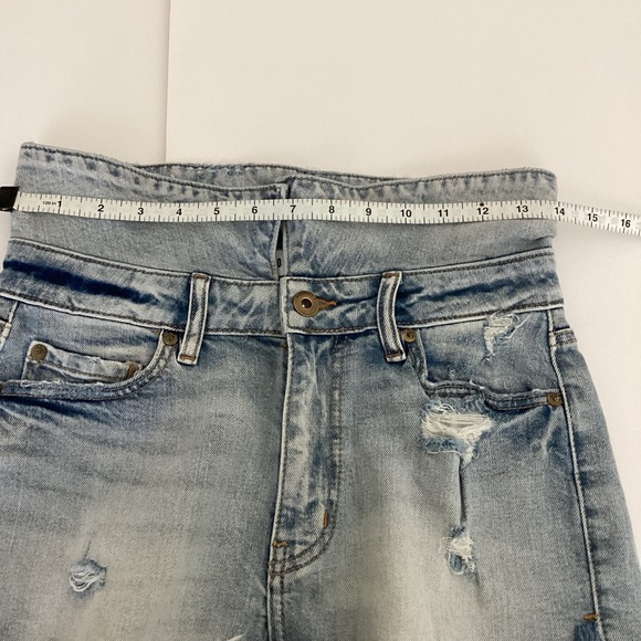 Pistola Cher Fold-Over Jean Shorts Size 26 Denim Cut Off Light Wash Distressed - Picture 10 of 14